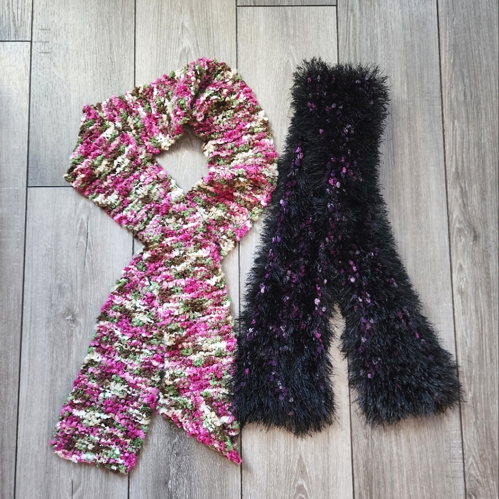 Hand knit scarves